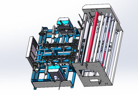 Macchina di avvolgimento automatico di rotoli di tessuti con cuscino a pellicola PE