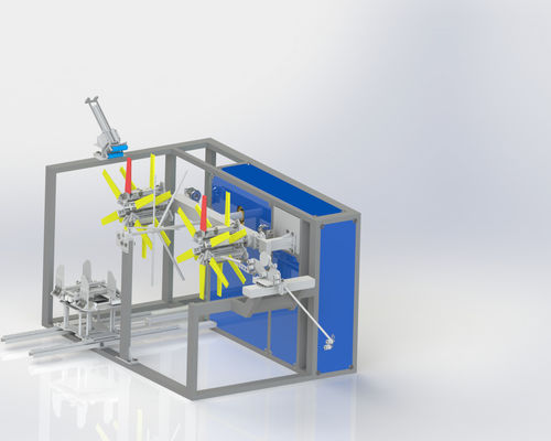 Avvolgitore automatico di tubi di plastica con doppio disco