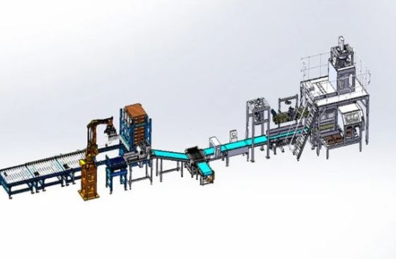 Sistemi automatici di palletizzazione di imballaggi robotizzati modalità di funzionamento a schermo tattile